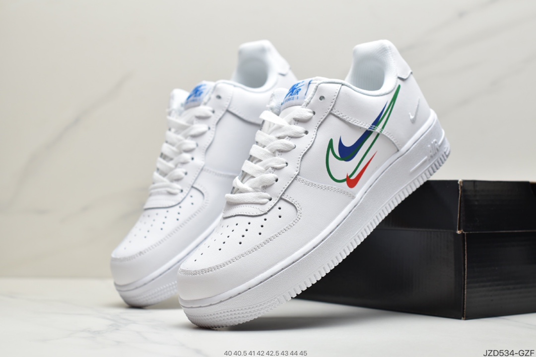 140 真标耐克Nike Air Force 1 Low”Multi Swoosh”白 DM9096-100