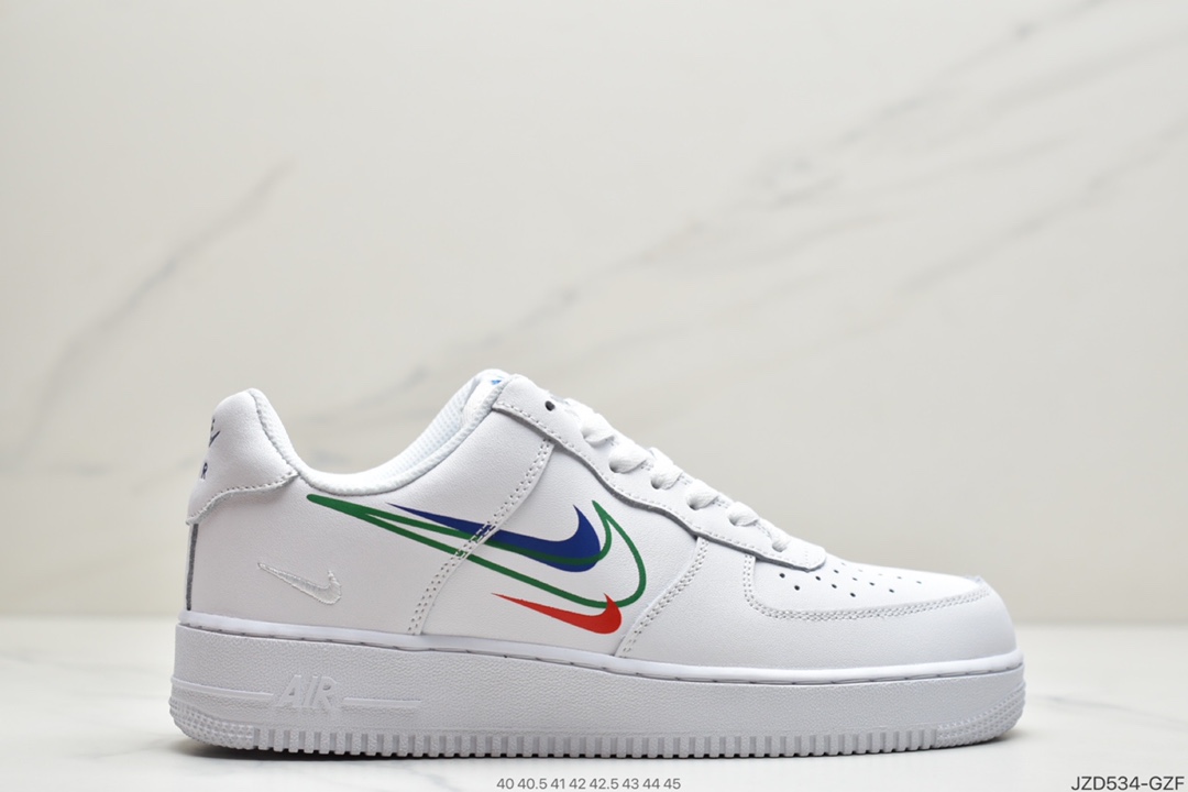 140 真标耐克Nike Air Force 1 Low”Multi Swoosh”白 DM9096-100
