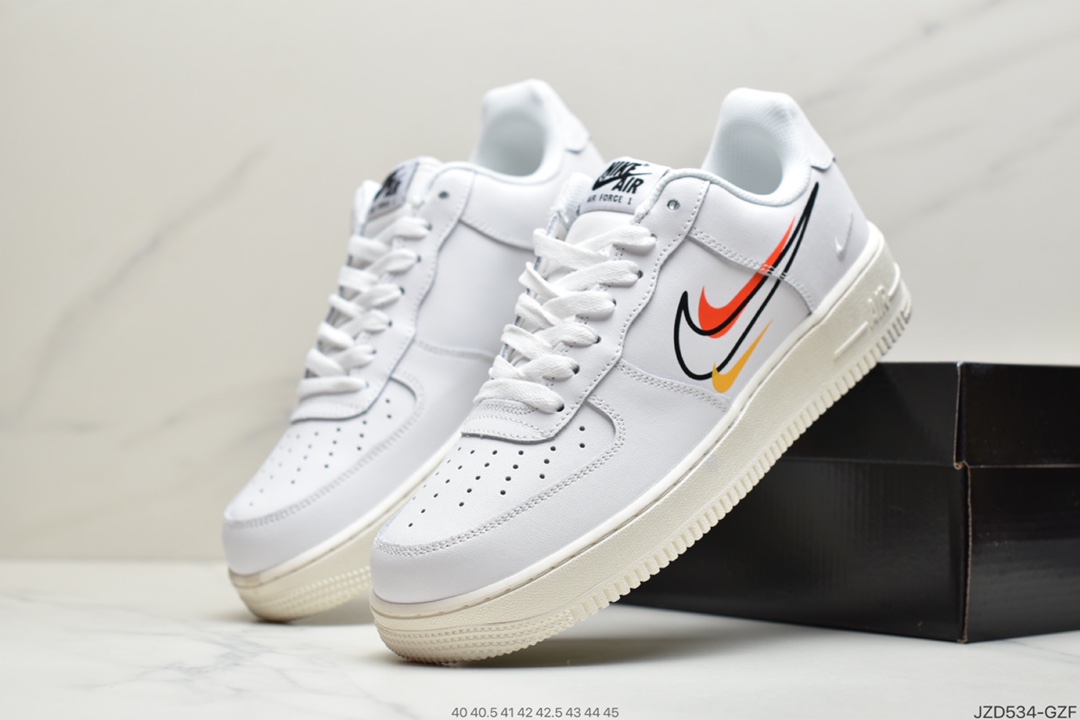 140 真标耐克Nike Air Force 1 Low”Multi Swoosh”白 DM9096-100
