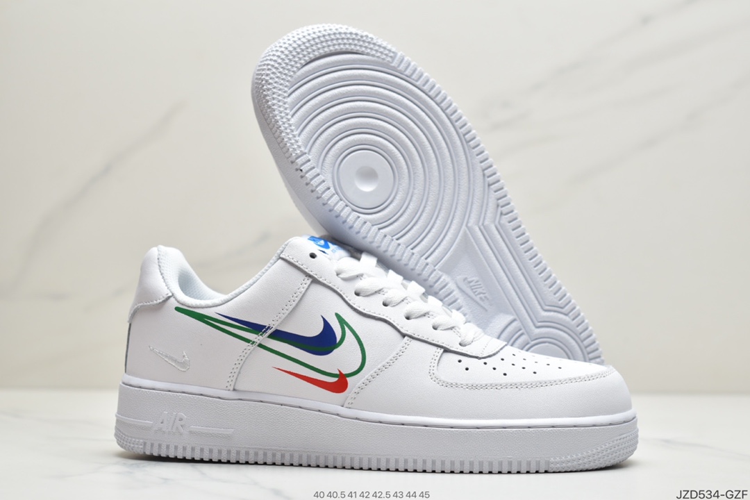 140 真标耐克Nike Air Force 1 Low”Multi Swoosh”白 DM9096-100
