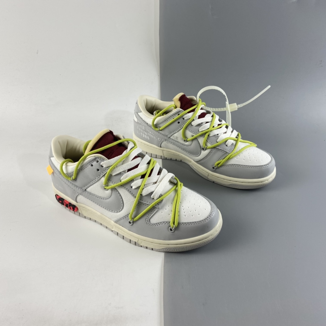P280 Off-White x Nike Dunk Low OW 白灰色休闲运动滑板鞋 DM1602-106