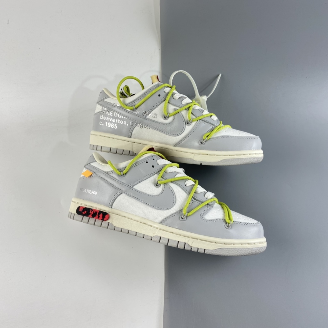 P280 Off-White x Nike Dunk Low OW 白灰色休闲运动滑板鞋 DM1602-106