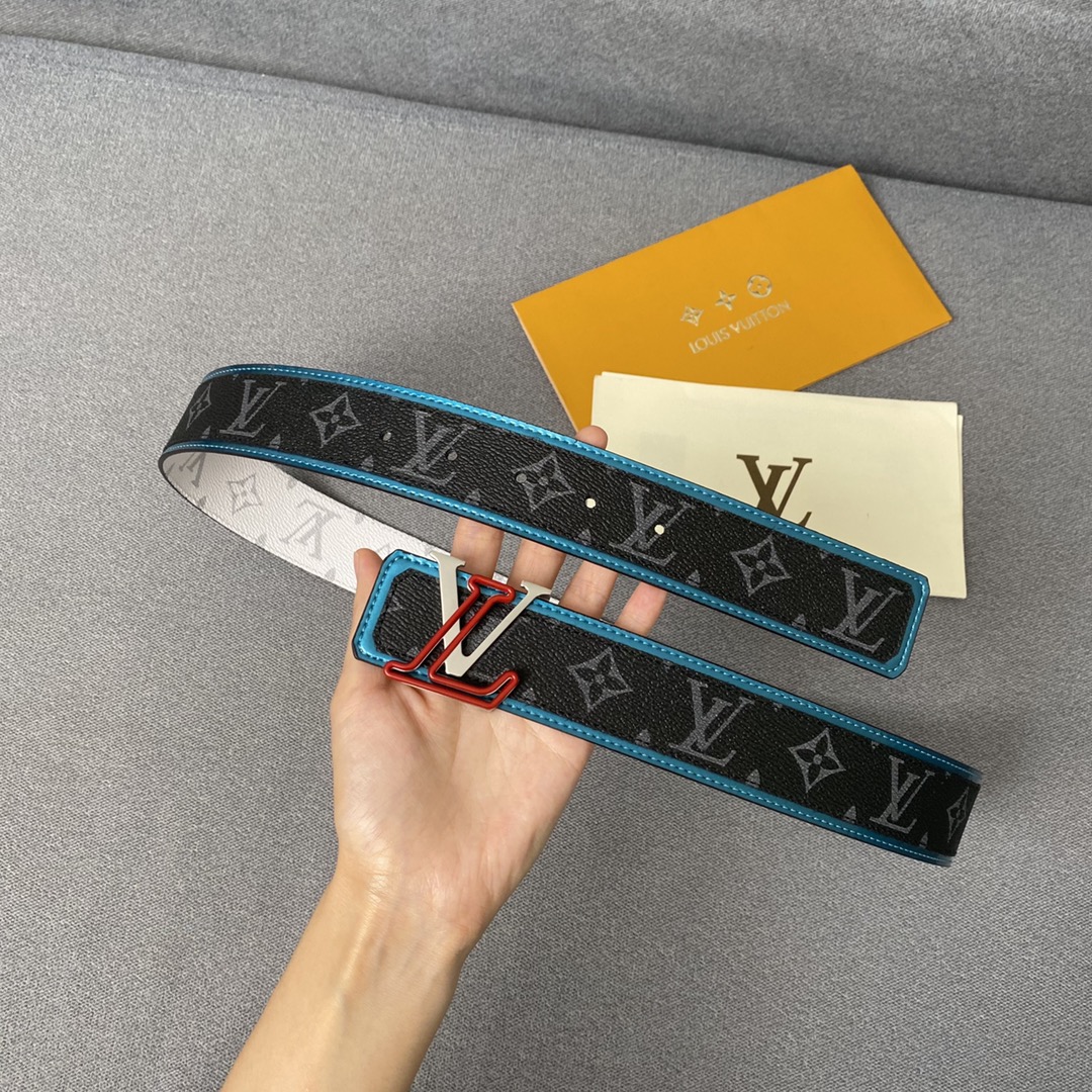 Louis Vuitton Belts Monogram Eclipse Calfskin Canvas Cowhide Spring/Summer Collection