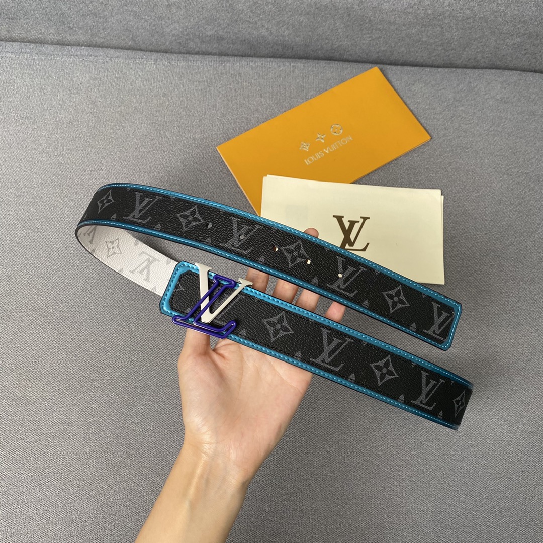 Louis Vuitton Belts Monogram Eclipse Calfskin Canvas Cowhide Spring/Summer Collection