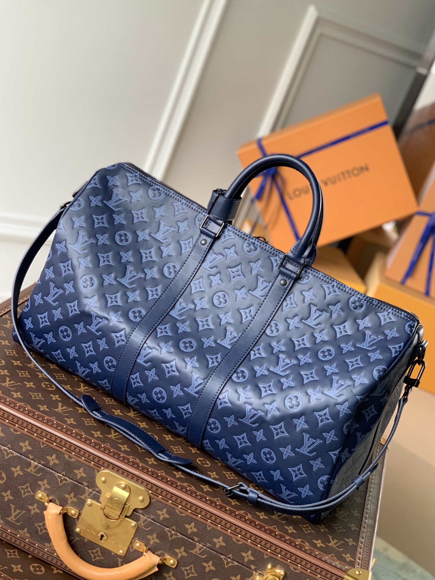 Louis Vuitton LV Keepall Bandoulière 50 旅行袋 M45731蓝色
