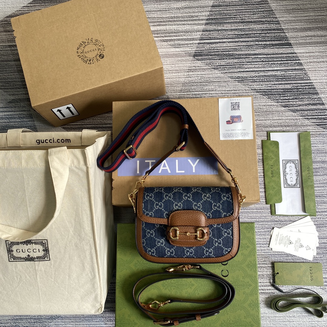 Gucci Horsebit 1955 mini sac selle en denim