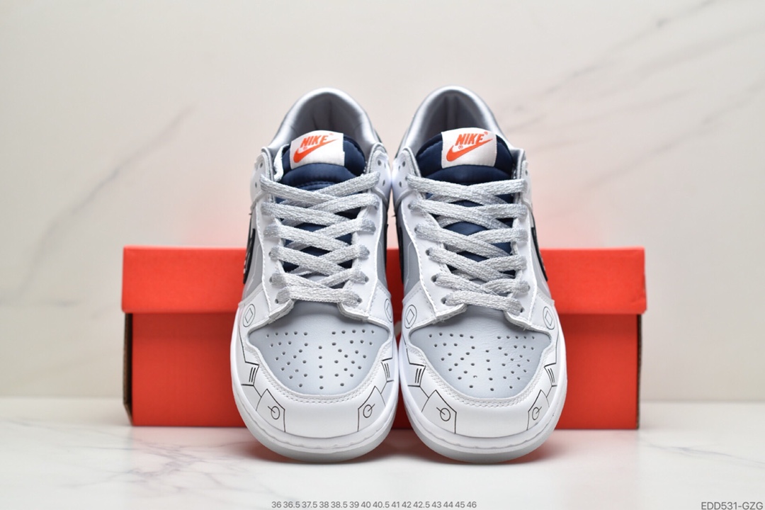 330 耐克Nike SB Dunk Low GR”Navy Blue”扣篮系列低帮休闲运动滑板板鞋“皮革藏蓝灰” DD1768-400