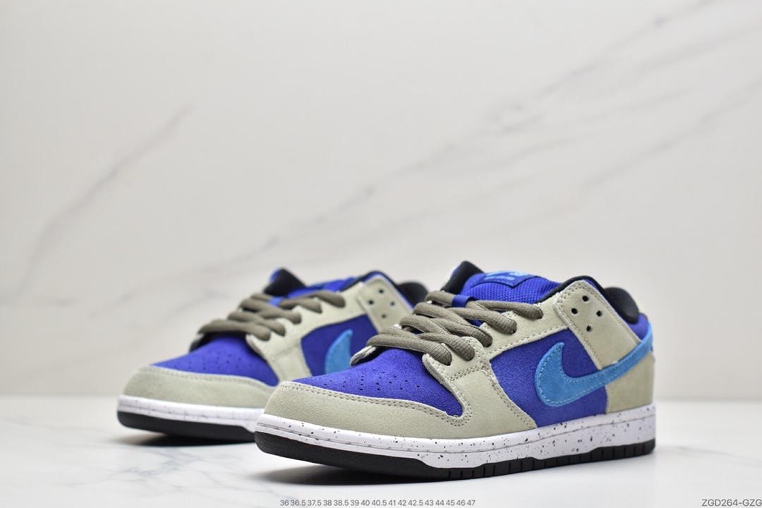 290 SB Dunk Low “Celadon” 整双鞋以卡其色搭配紫色和蓝色呈现鞋身 BQ6817-301