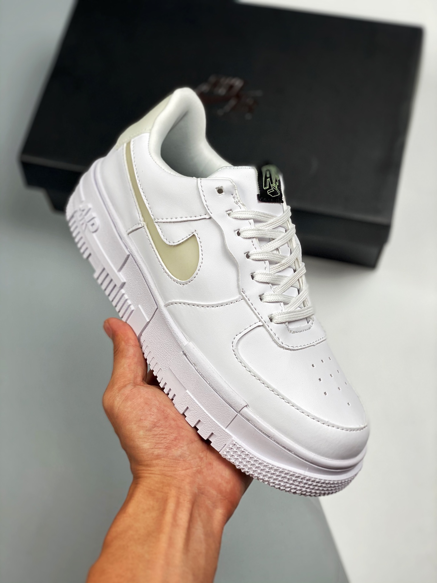 Air Force 1 "Pixel" blanco píxel, horma original y cartón original, estilo puro de la Fuerza Aérea, enfocado en el cana…