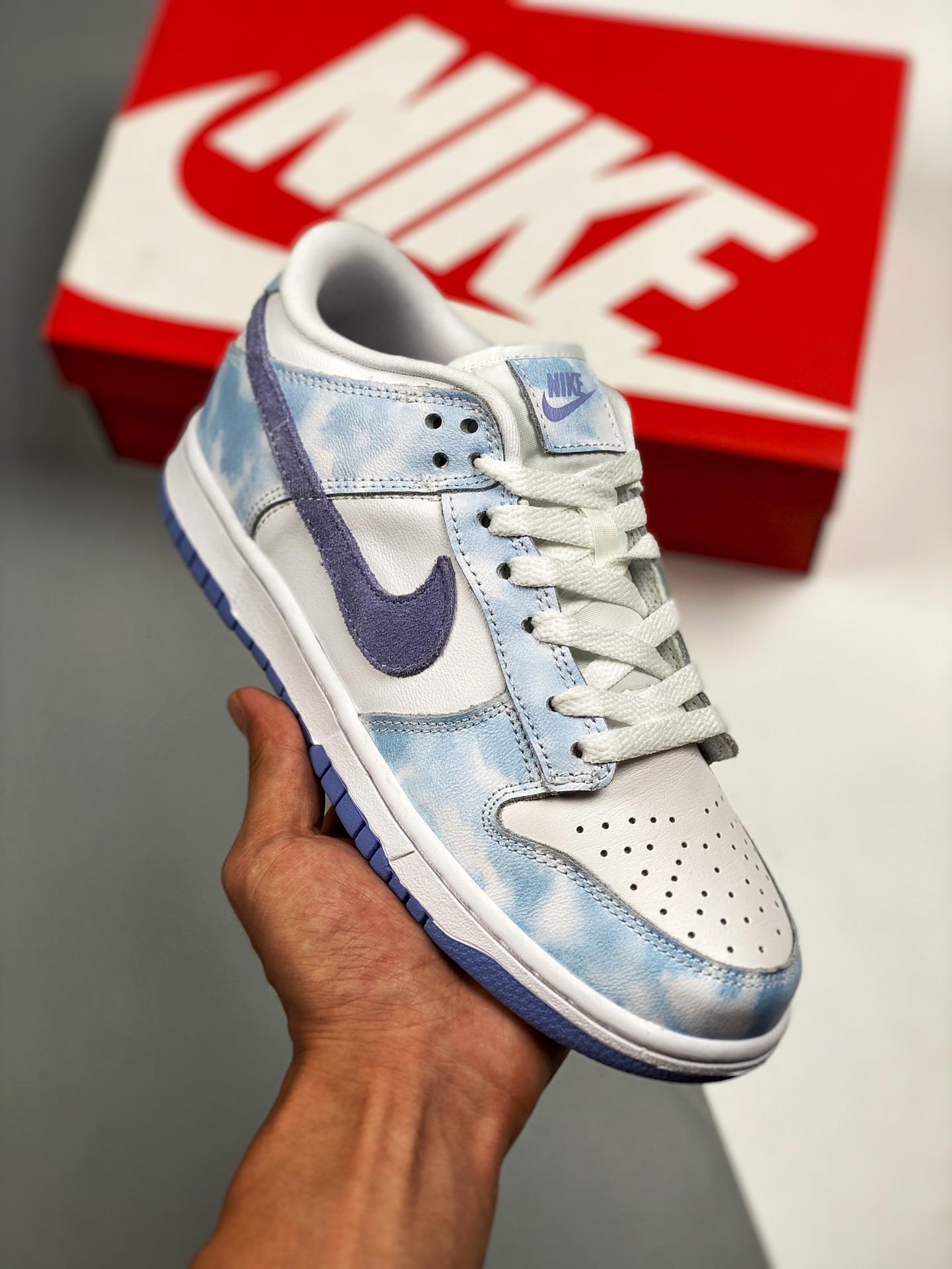 Nike Dunk Low "purple pulse" white-purple, original top-layer material, exclusive last distilled processing, providing …