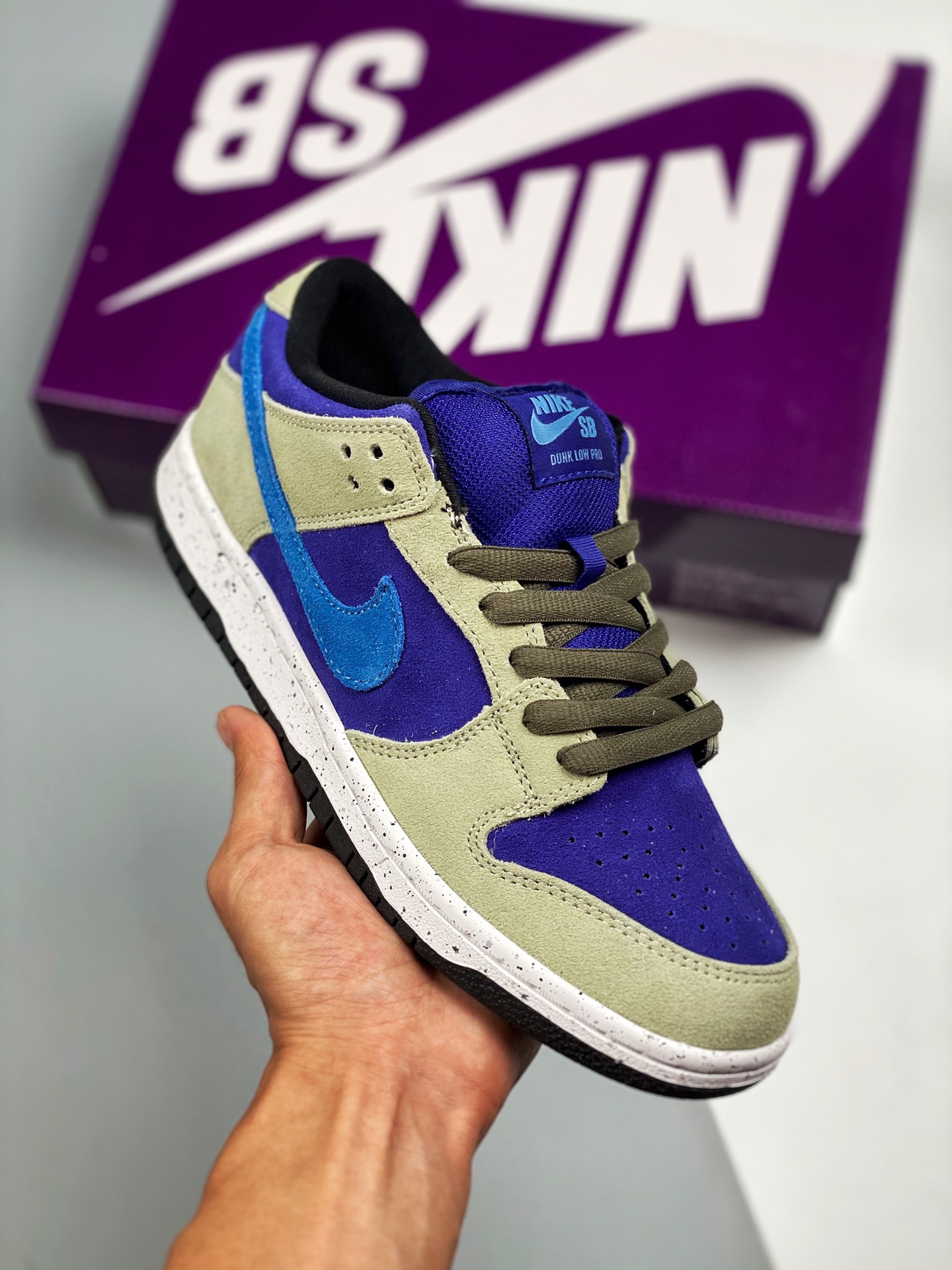 NK SB Dunk Low "Celadon" blue khaki, celadon, pure original production line #original woven label, consistent with orig…