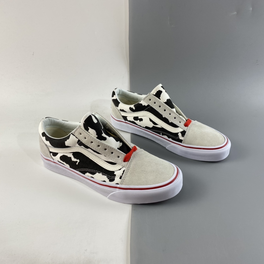 P150 Vans OLD SKOOL 奶牛涂鸦硫化滑板鞋 GD海外限定款