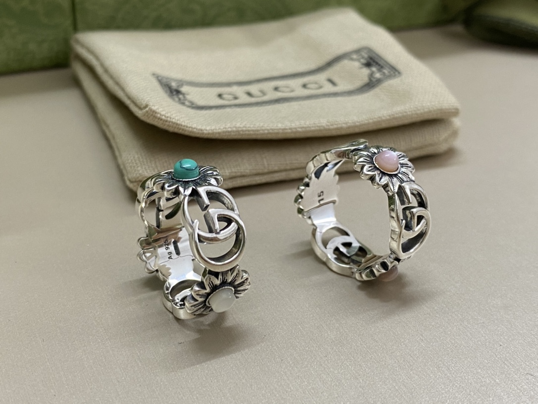 NO:360148,Guchi Double G Flower Rivet Ring Ring Spot American Number 5#6#7#8#9#10# Guchi Number corresponds to 0912151617, Guchi Ring, gucci,ring19860909古 驰 双G 花朵铆钉戒指 戒指现货美号5#6#7#8#9#10# 古 驰号对应0912151617,古驰戒指,gucci,ring,Jewelry