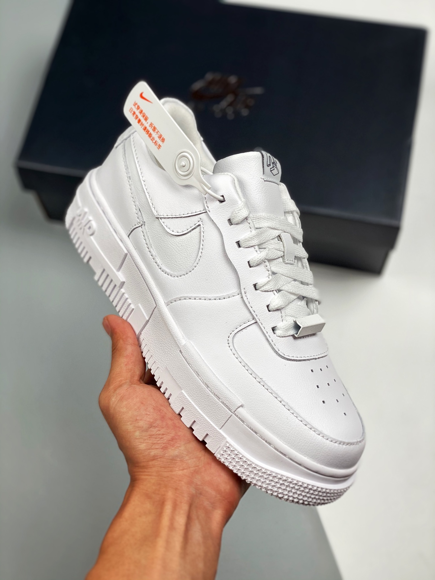 Air Force 1 "Pixel" Pure White Pixel Original Last Original Cardboard Authentic Air Force Silhouette Focus on Foreign T…