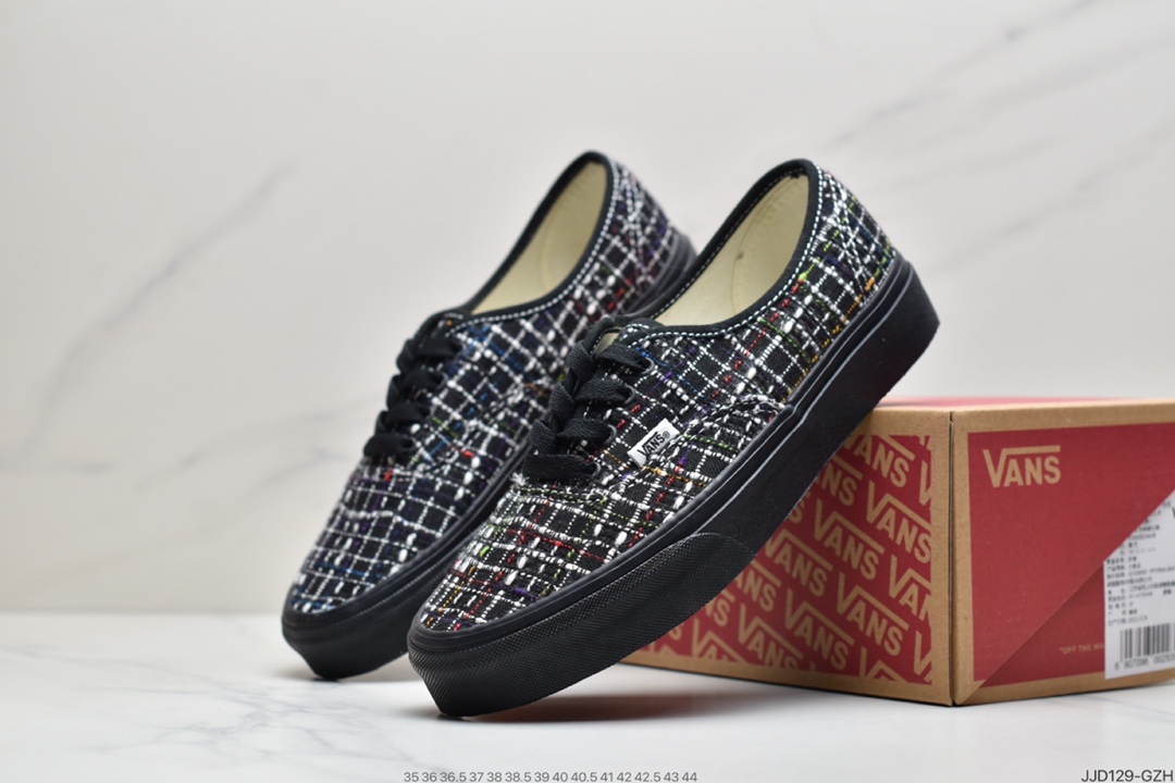 130 万斯 Vans Authentic Vault 小香风系列 精品粗呢花面料帆布鞋甜美可爱男女情侣鞋板鞋