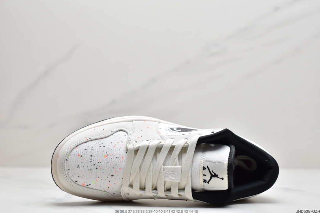 190 Air Jordan 1 Low 米白黑 泼墨 DM3528-100