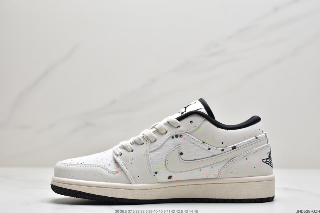 190 Air Jordan 1 Low 米白黑 泼墨 DM3528-100