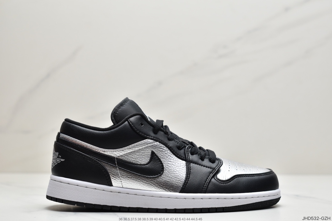190 Air Jordan 1 Low AJ1 黑银色 黑脚趾低帮篮球鞋 CQ9951-001