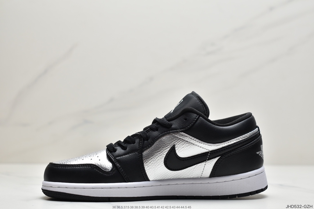 190 Air Jordan 1 Low AJ1 黑银色 黑脚趾低帮篮球鞋 CQ9951-001