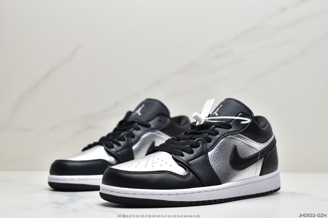 190 Air Jordan 1 Low AJ1 黑银色 黑脚趾低帮篮球鞋 CQ9951-001