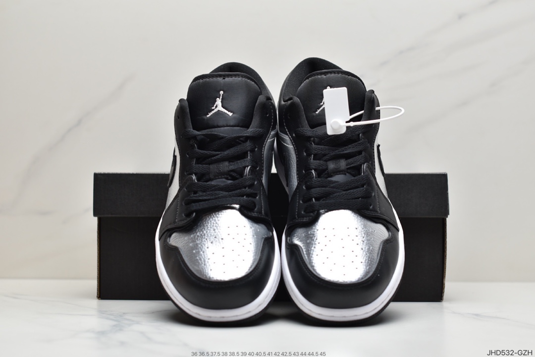 190 Air Jordan 1 Low AJ1 黑银色 黑脚趾低帮篮球鞋 CQ9951-001