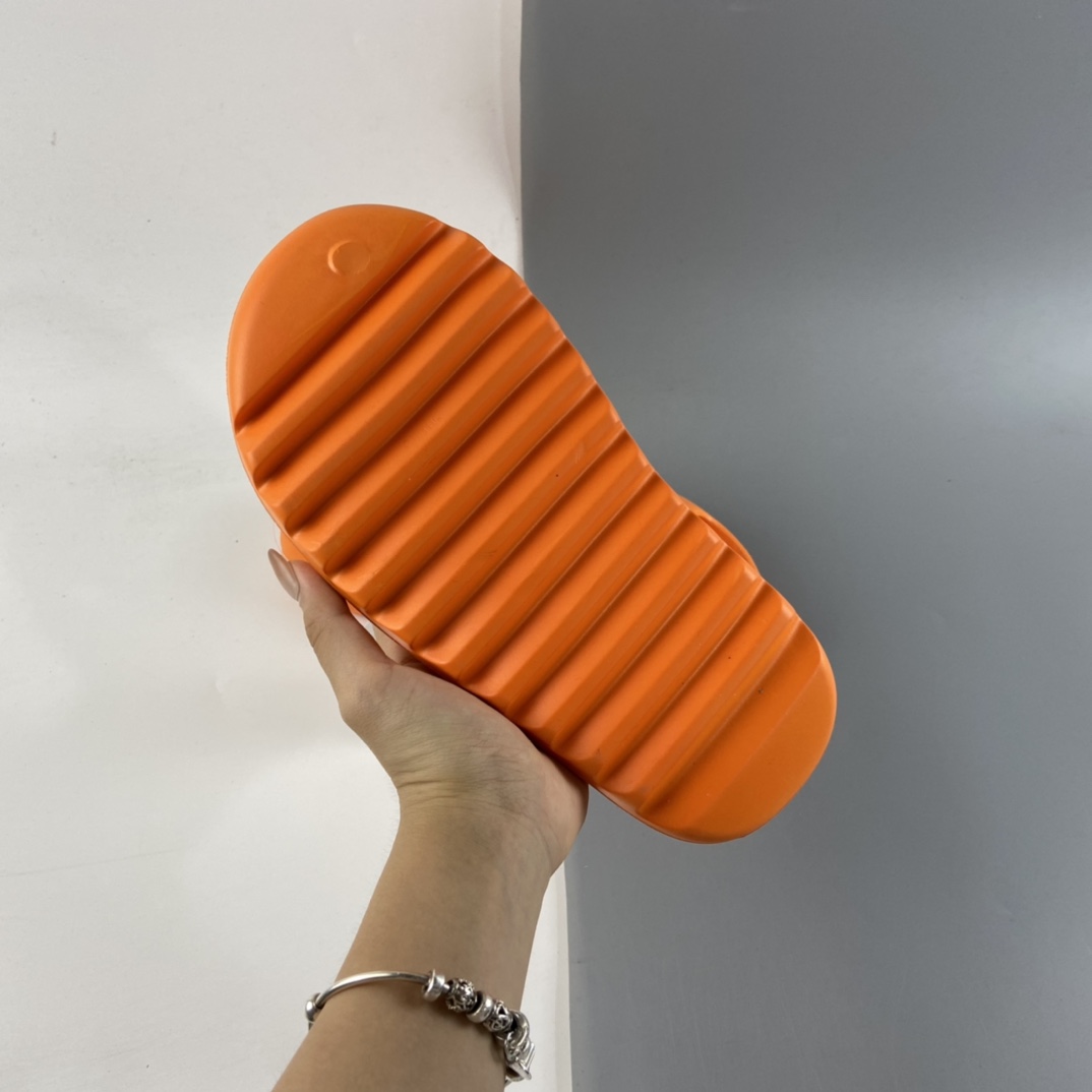 P90 Yeezy Slide”Pure”椰子户外风格沙滩涉水百搭运动穿搭拖鞋拖鞋“风暴橙”FY7346