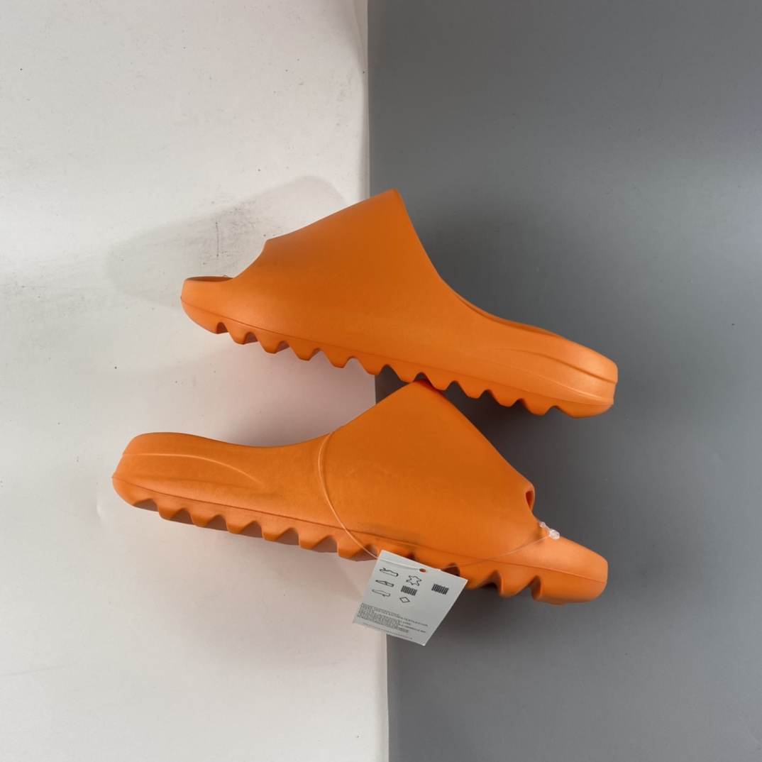 P90 Yeezy Slide”Pure”椰子户外风格沙滩涉水百搭运动穿搭拖鞋拖鞋“风暴橙”FY7346