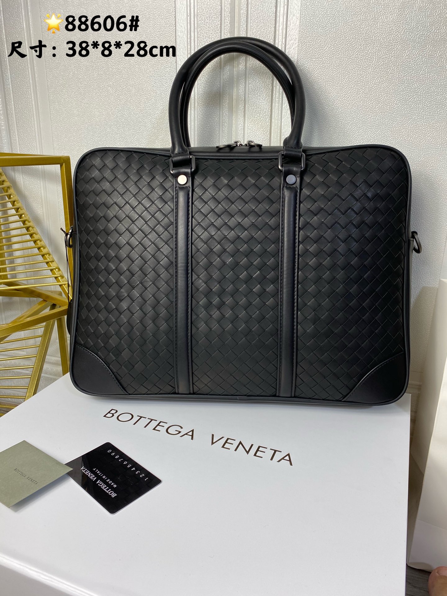 Bottega Veneta BV Intrecciato Bolsos Maletín Comprar réplica 2024
 Negro Tejido Algodón Cuero de vaca Piel fetal