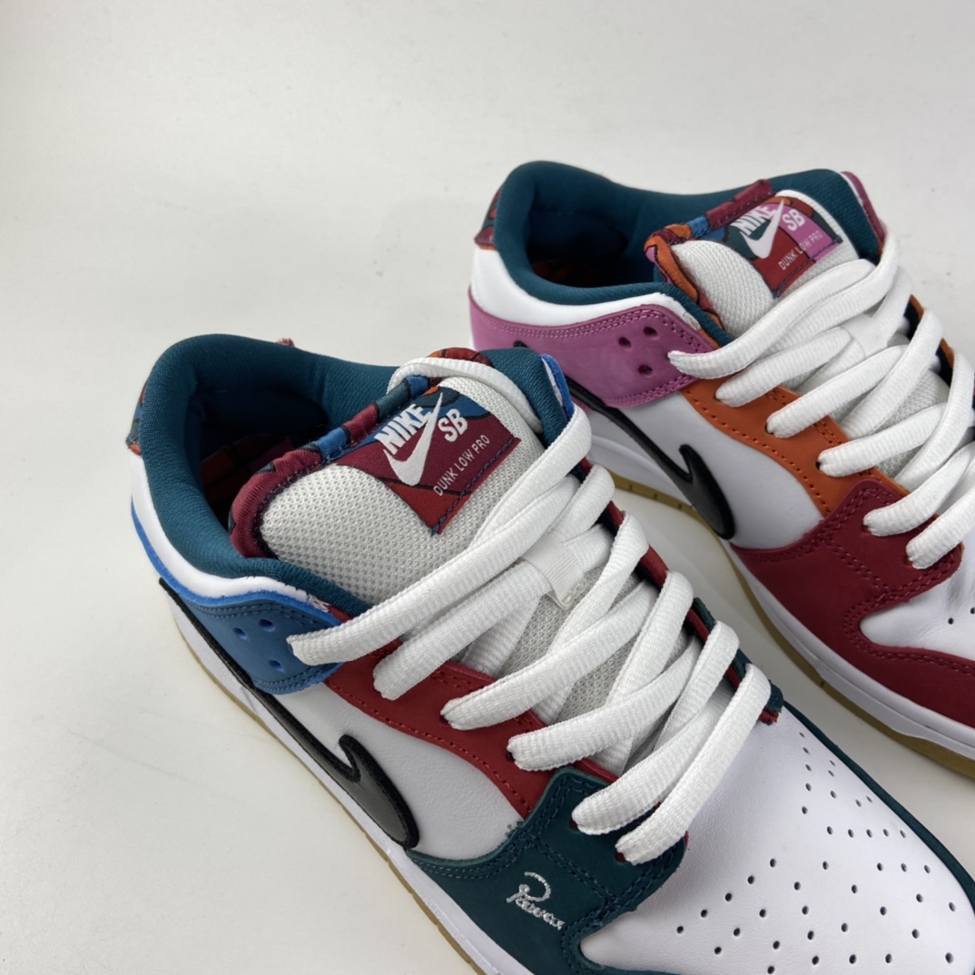 P400 Parra x Nike SB Dunk Low JB联名鸳鸯拼色 DH7695-100