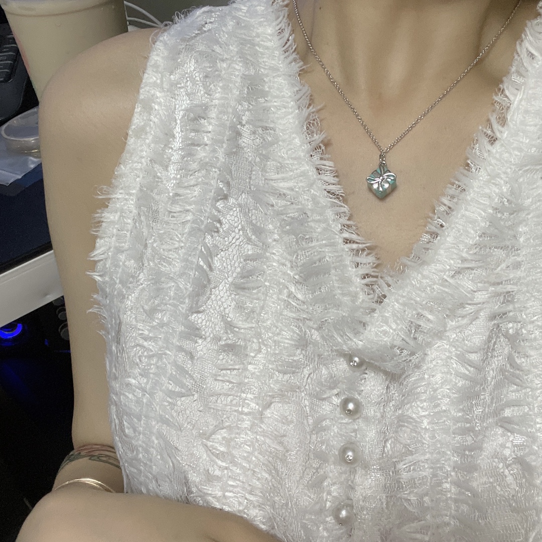 Tiffany & Co. Tiffany&Co.蓝色礼物盒 纯银锁骨项链