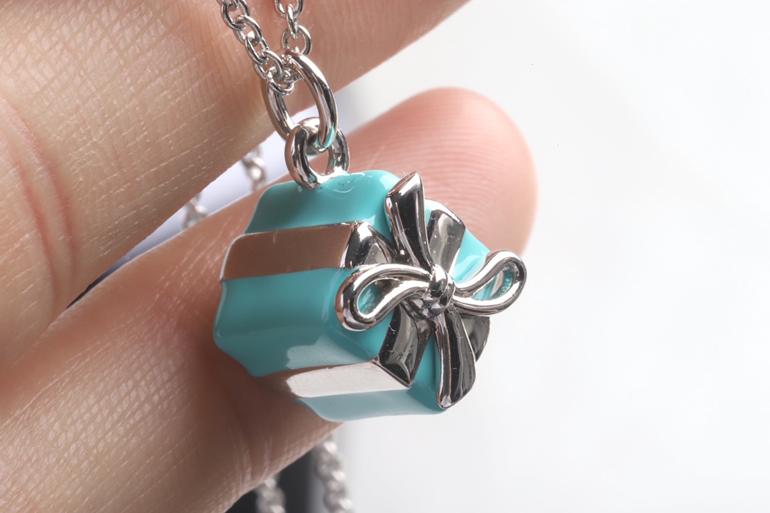 Tiffany & Co. Tiffany&Co.蓝色礼物盒 纯银锁骨项链