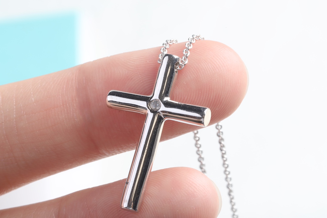 Tiffany & Co. Tiffany&Co. 纯银十字架锁骨项链
