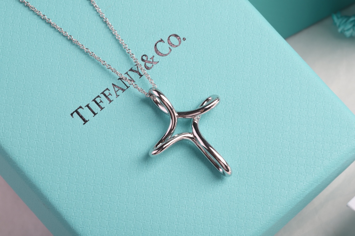 Tiffany & Co. Tiffany&Co. 纯银 十字架锁骨项链