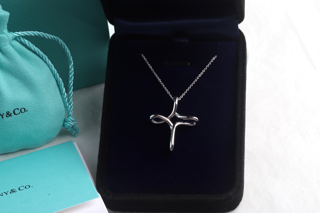 Tiffany & Co. Tiffany&Co. 纯银 十字架锁骨项链