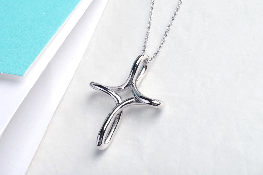 Tiffany & Co. Tiffany&Co. 纯银 十字架锁骨项链
