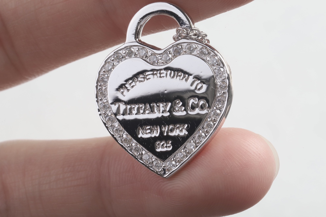 Tiffany & Co. Tiffany&Co.爱心满钻心牌锁骨项链