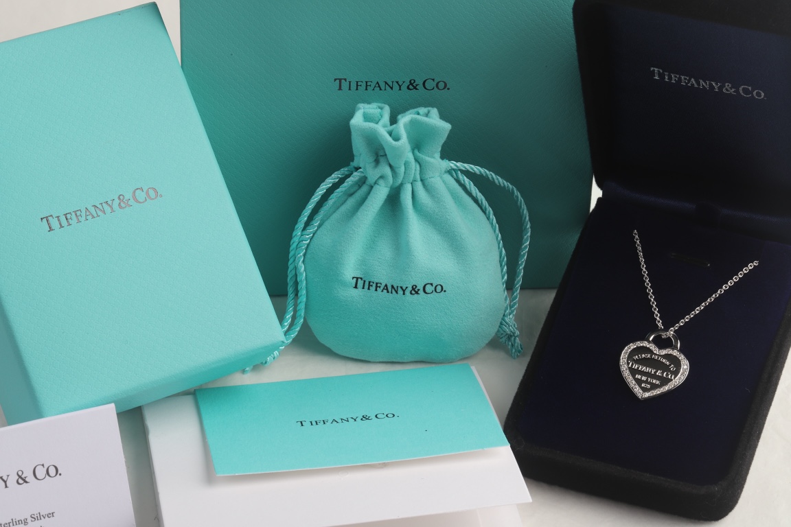 Tiffany & Co. Tiffany&Co.爱心满钻心牌锁骨项链