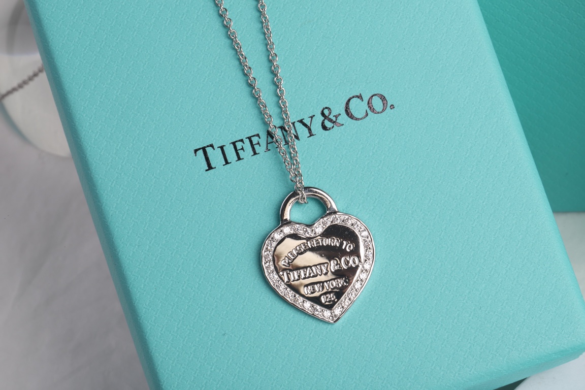 Tiffany & Co. Tiffany&Co.爱心满钻心牌锁骨项链