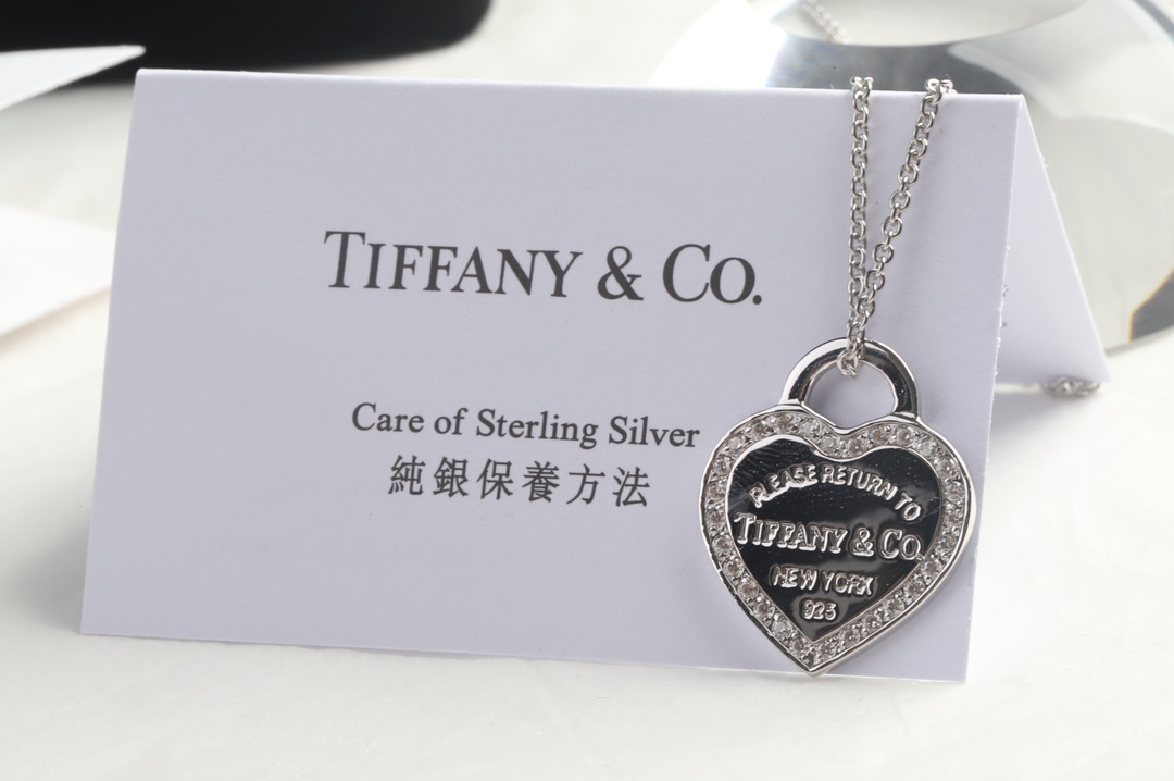 Tiffany & Co. Tiffany&Co.爱心满钻心牌锁骨项链