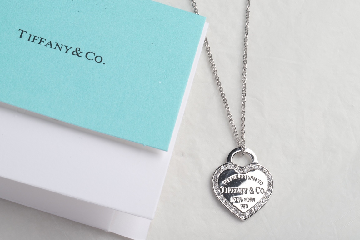 Tiffany & Co. Tiffany&Co.爱心满钻心牌锁骨项链