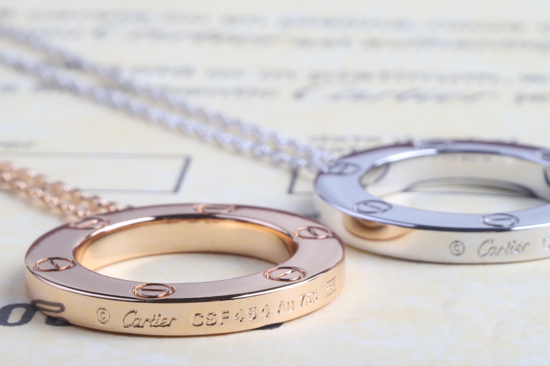 Cartier Cartier 玫瑰金色LOVE圆饼项链