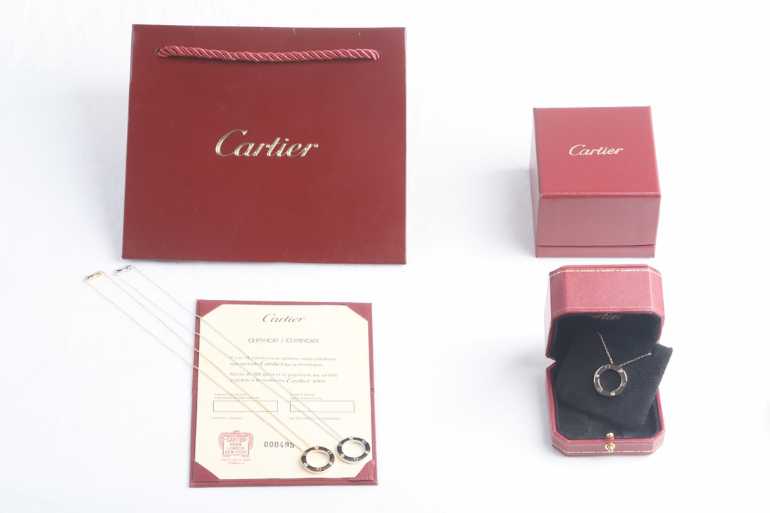 Cartier Cartier 玫瑰金色LOVE圆饼项链
