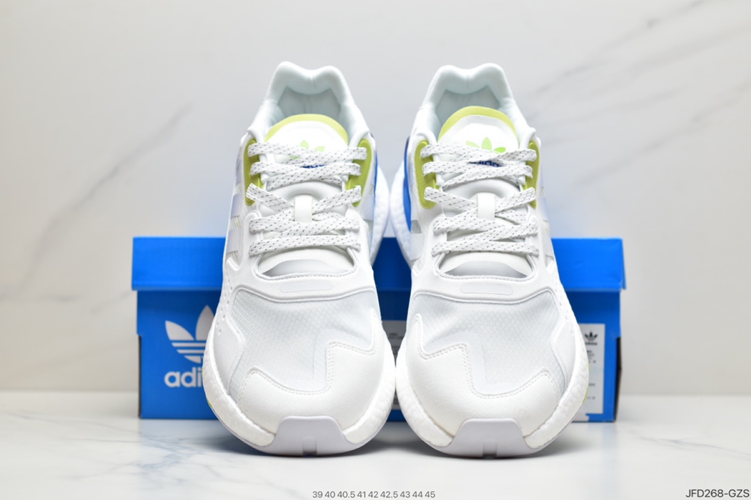 170 阿迪 三叶草 Originals 2020 Day Jogger Boost”Grey/Laser Reflectiv”2020版慢跑者系列高弹复古休闲运动跑鞋  GW4912