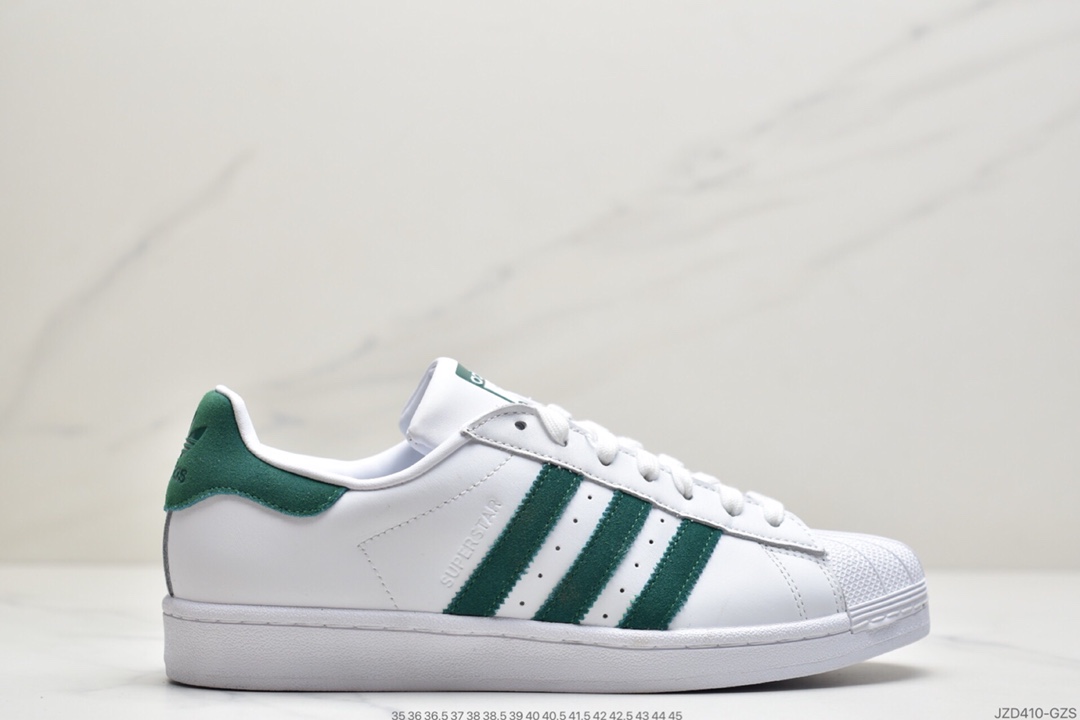 140 阿迪达斯Adidas Superstar 稀有薄荷绿马卡龙 三叶草贝壳头男女休闲鞋 正确蓝底  CG5461