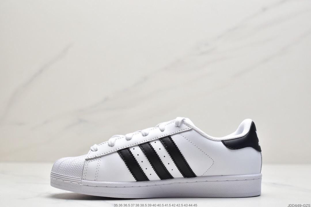 120 阿迪达斯adidas三叶草 Originals Superstar”White/Black/Gold”贝壳头经典百搭休闲运动板鞋C77124