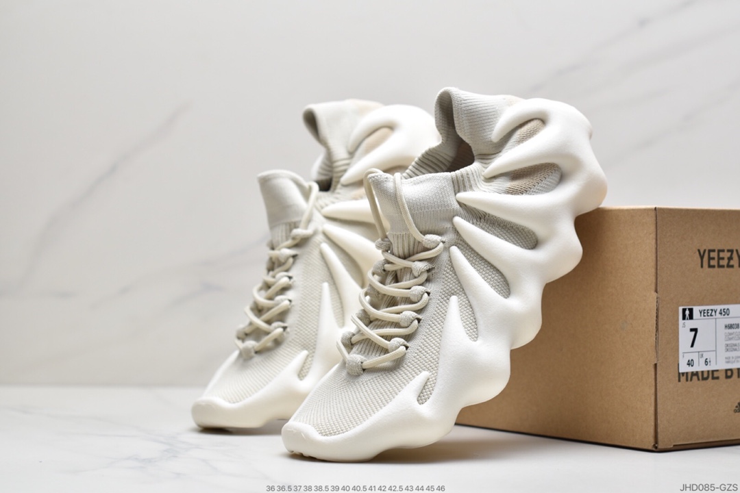 190 adidas Yeezy 450 QX/YY ” Cloud White ” 侃爷椰子 贾斯丁比伯同款  H68039