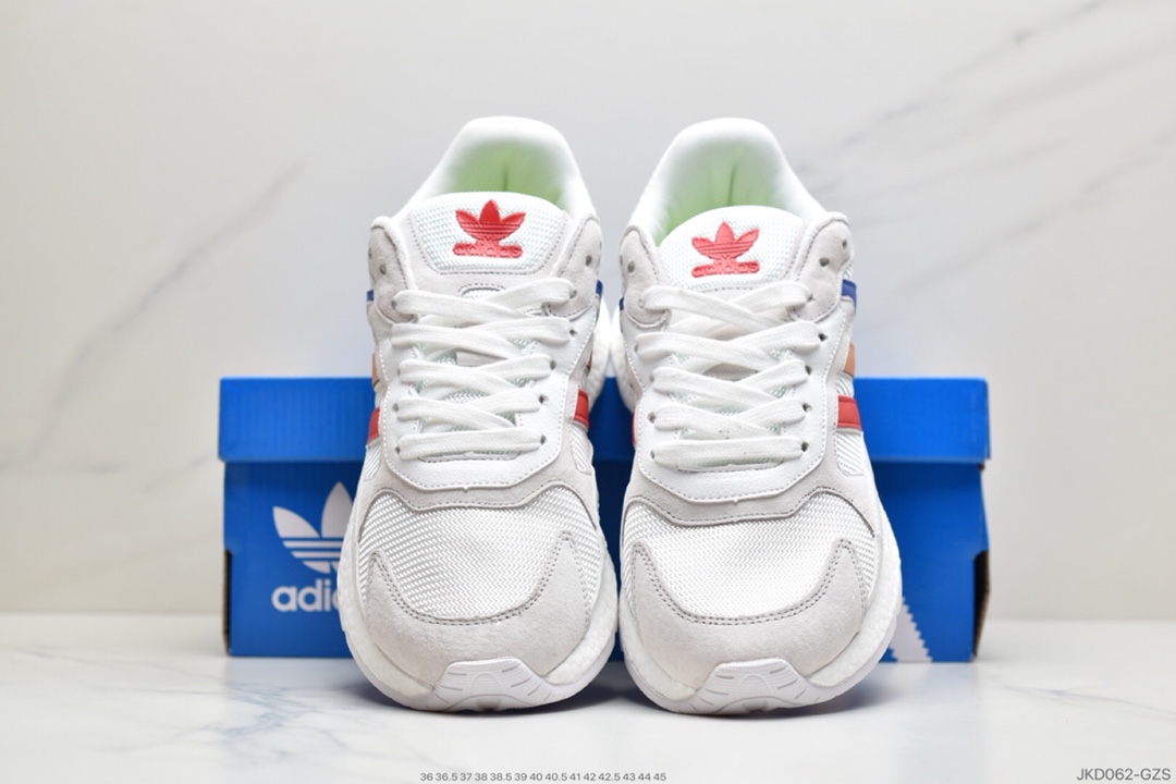 160 Adidas 阿迪达斯 Tresc Run Boost 火焰 真爆米花复古休闲运动跑步鞋 EG4775