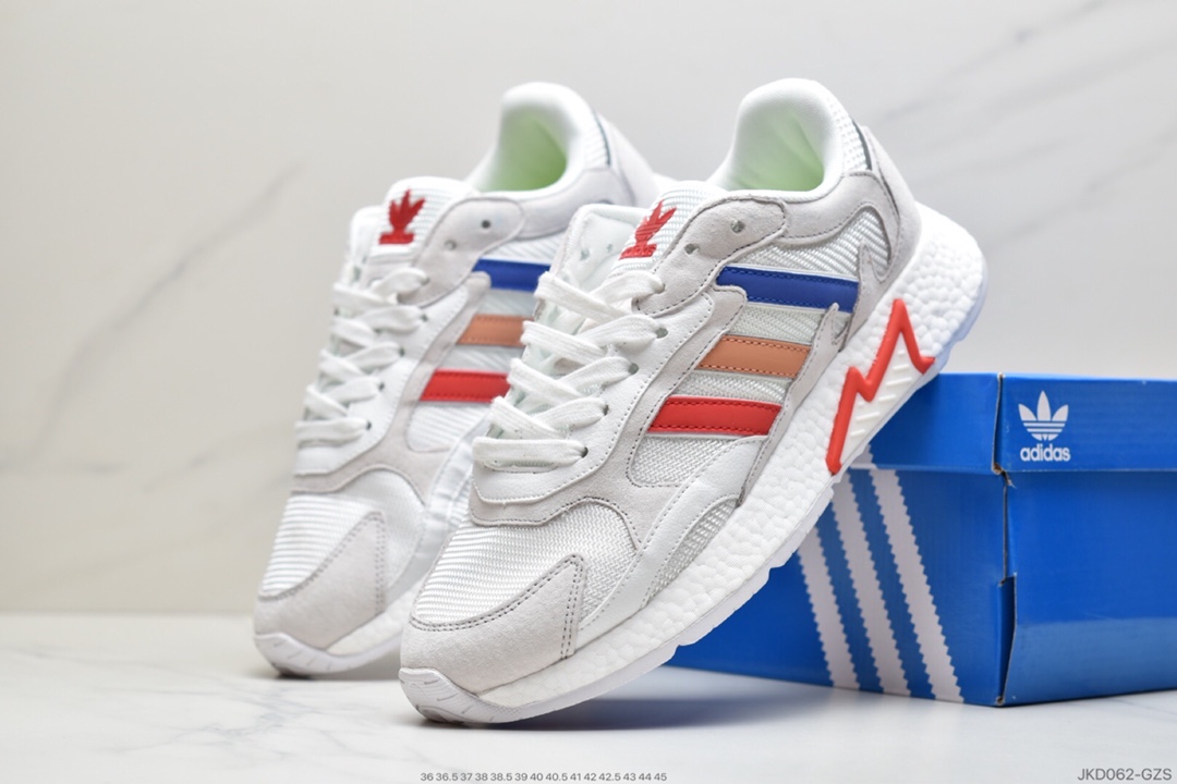 160 Adidas 阿迪达斯 Tresc Run Boost 火焰 真爆米花复古休闲运动跑步鞋 EG4775