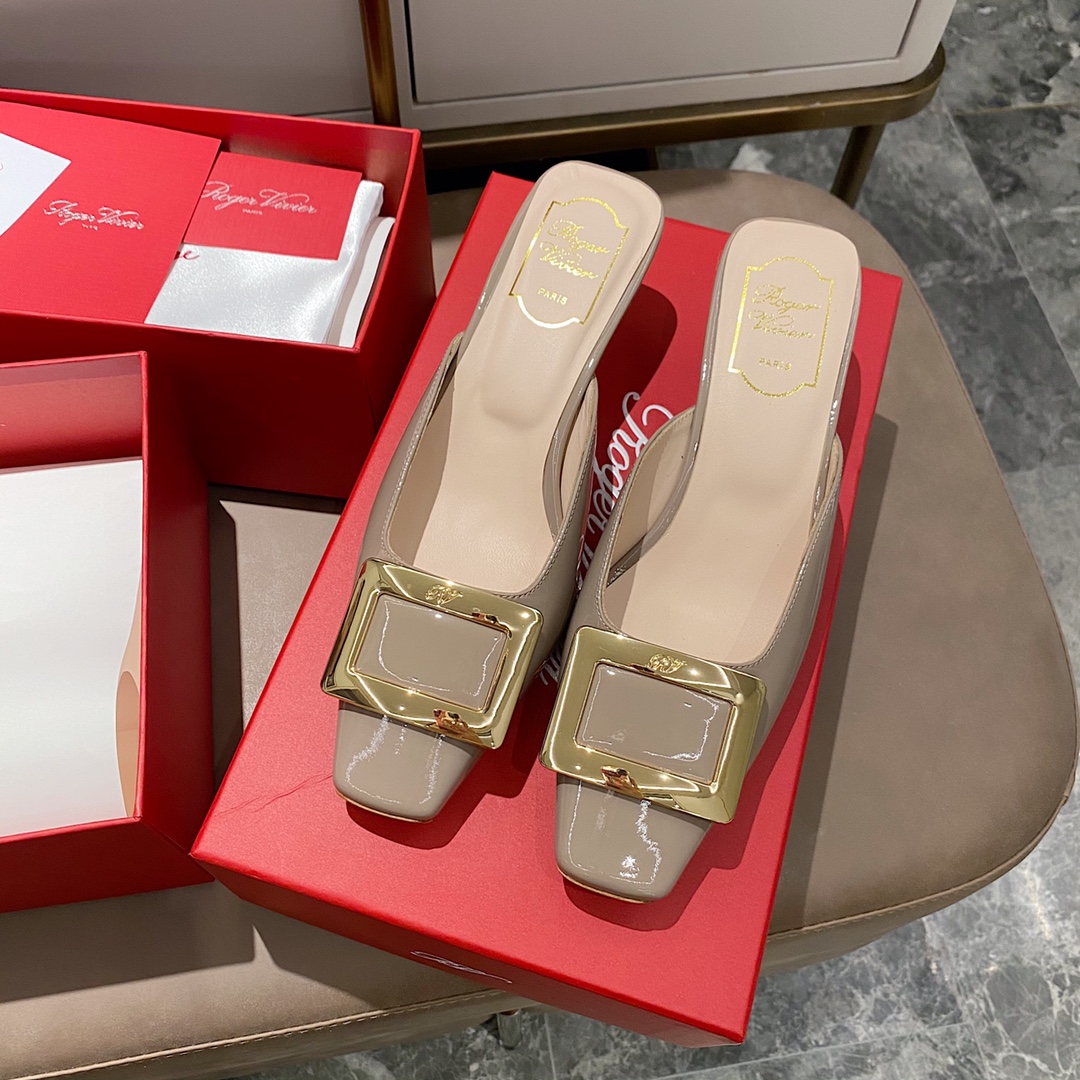 NO:412452,Patent leather crimson - 4.5cm slippers, semi-trails, slippers19860909漆皮绛紫 - 4.5cm拖鞋,半拖,slippers,Women's Shoes