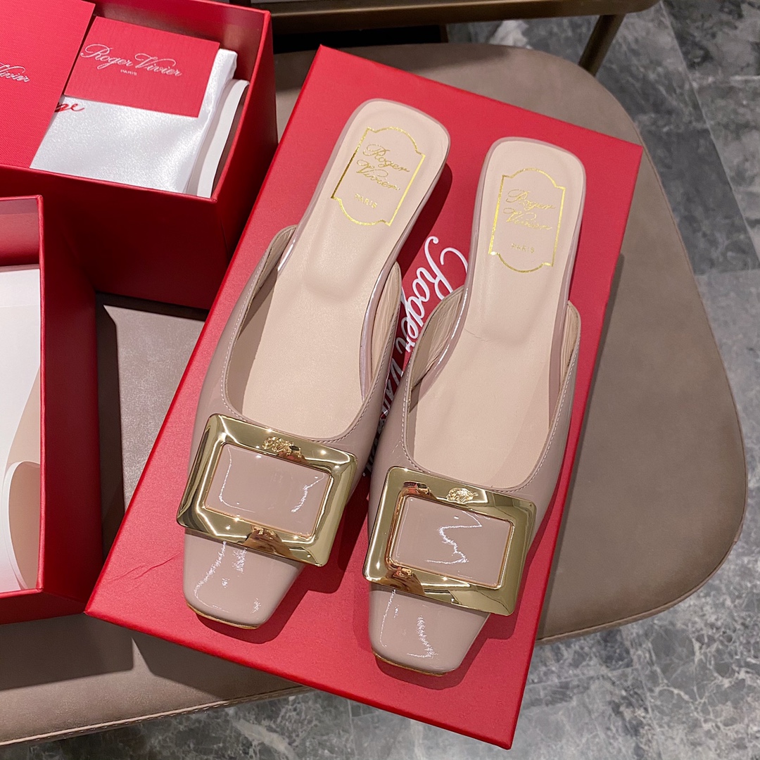 NO:412417,Patent leather dark powder apricot - 2.5cm slippers, semi-trails, slippers19860909漆皮深粉杏 - 2.5cm拖鞋,半拖,slippers,Women's Shoes